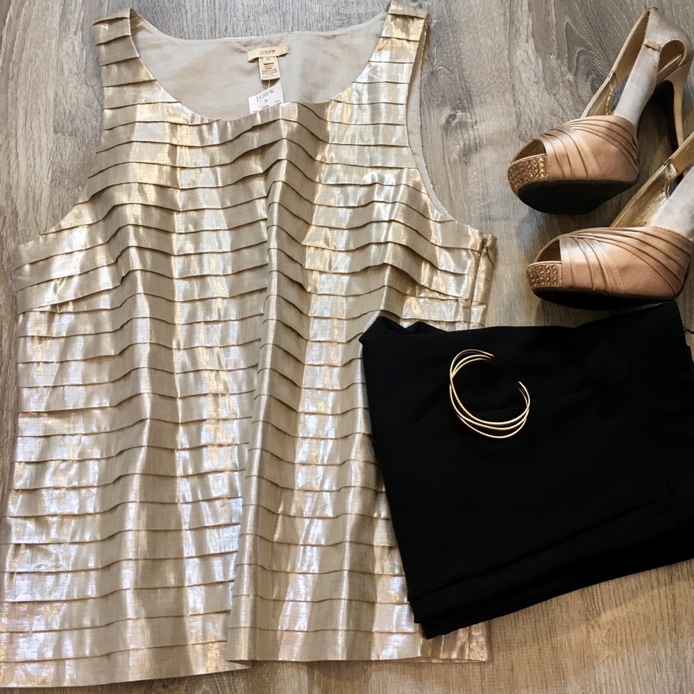 J Crew gold dressy tank top, NWT Size 10